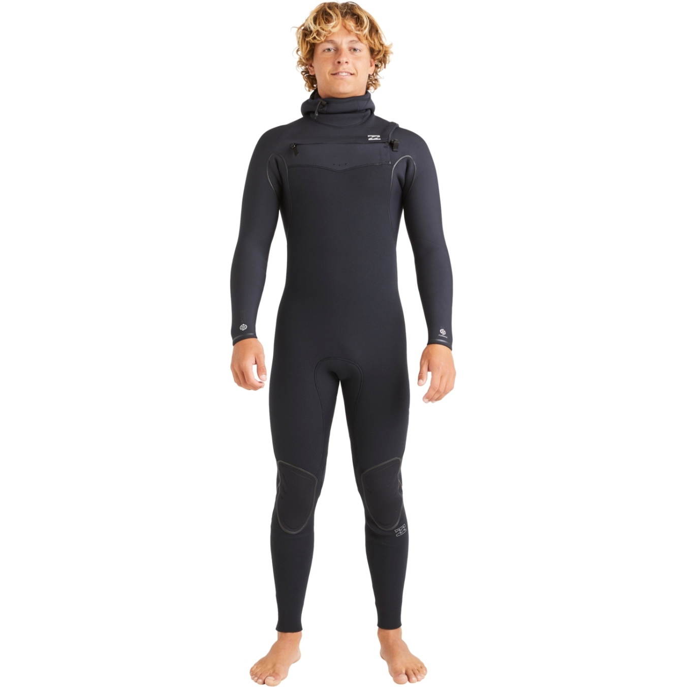 2025 Billabong Hommes Furnace Natural 6/5mm à Capuche Chest Zip Combinaison Néoprène ABYW200121 - Black